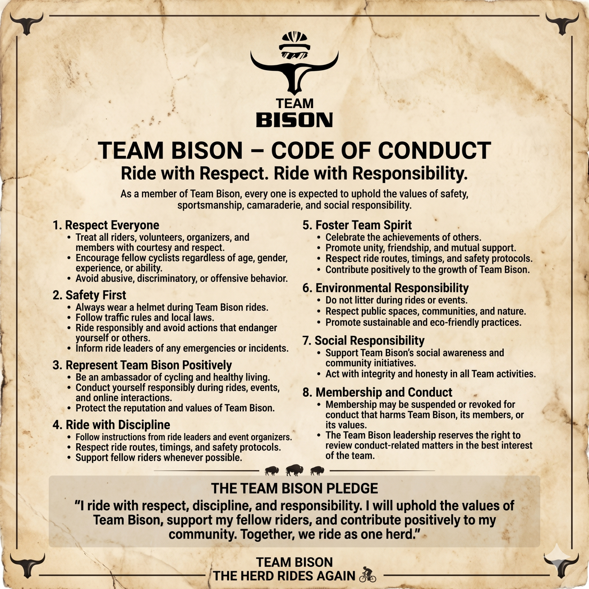 Team Bison Code of Conduct