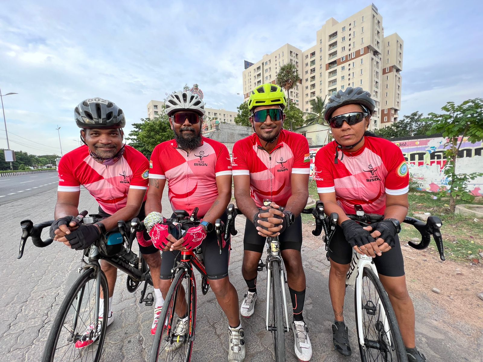 Team in red jerseys